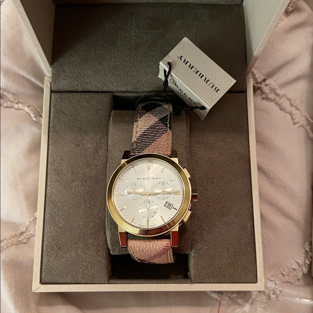Burberry Gold and Plaid woman’s Watch